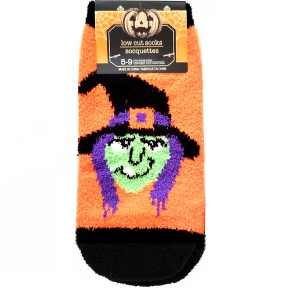 *3/$15* Fuzzy Witch Halloween Socks - Picture 1 of 2